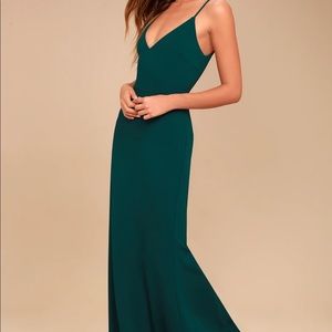 Lulu’s Infinite Glory Forest Green Maxi Dress